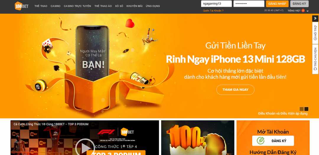 Sảnh chơi 188Bet casino online đẳng cấp